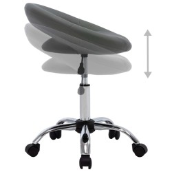 Chaise de travail roulante Gris Similicuir 