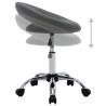 Chaise de travail roulante Gris Similicuir 