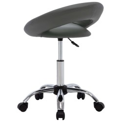 Chaise de travail roulante Gris Similicuir 