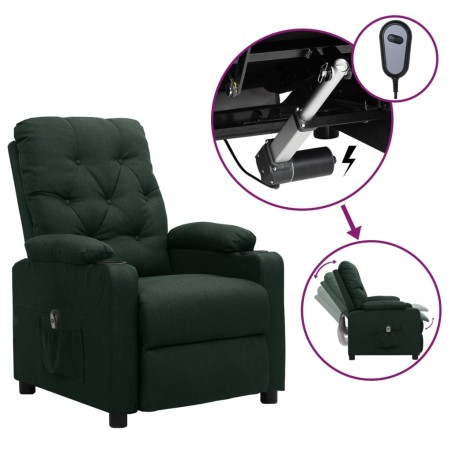 Fauteuil inclinable électrique Vert foncé Tissu 