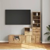 Meubles TV 4 pcs avec rangement ODDA bois de pin massif 