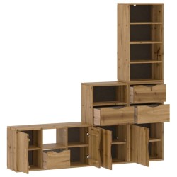 Meubles TV 4 pcs avec rangement ODDA bois de pin massif 