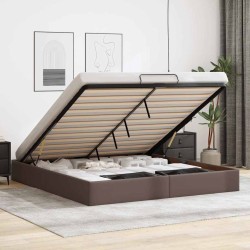 Cadre de lit ottoman sans matelas marron 180x200 cm similicuir 