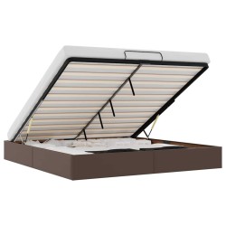 Cadre de lit ottoman sans matelas marron 180x200 cm similicuir 