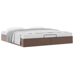 Cadre de lit ottoman sans matelas marron 180x200 cm similicuir 