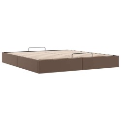 Cadre de lit ottoman sans matelas marron 180x200 cm similicuir 