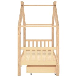 Cadre de lit enfant avec tiroirs bois de pin massif 90x200 cm 
