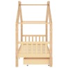 Cadre de lit enfant avec tiroirs bois de pin massif 90x200 cm 