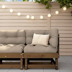 Canapé d'angle de jardin marron miel bois de pin solide 