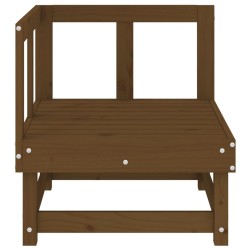 Canapé d'angle de jardin marron miel bois de pin solide 