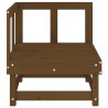 Canapé d'angle de jardin marron miel bois de pin solide 