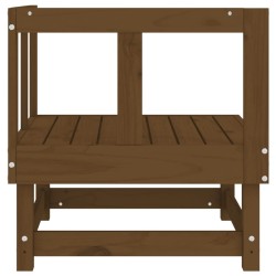 Canapé d'angle de jardin marron miel bois de pin solide 