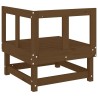 Canapé d'angle de jardin marron miel bois de pin solide 