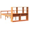 Lit bibliothèque sans matelas cire marron 140x190cm bois massif 