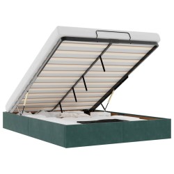 Cadre de lit ottoman sans matelas vert foncé 140x190 cm velours 
