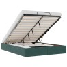 Cadre de lit ottoman sans matelas vert foncé 140x190 cm velours 