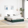 Cadre de lit ottoman sans matelas vert foncé 140x190 cm velours 