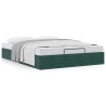 Cadre de lit ottoman sans matelas vert foncé 140x190 cm velours 