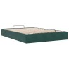 Cadre de lit ottoman sans matelas vert foncé 140x190 cm velours 