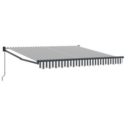 Auvent rétractable anthracite/blanc 3x2,5 m tissu et aluminium 