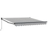 Auvent rétractable anthracite/blanc 3x2,5 m tissu et aluminium 