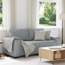 Canapé à 2 places gris clair 140 cm tissu 