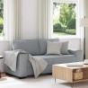 Canapé à 2 places gris clair 140 cm tissu 