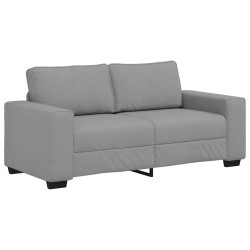 Canapé à 2 places gris clair 140 cm tissu 