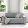 Canapé à 2 places gris clair 140 cm tissu 