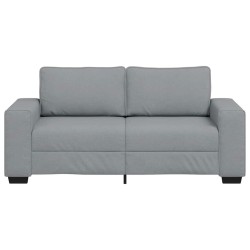Canapé à 2 places gris clair 140 cm tissu 