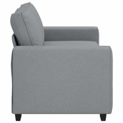 Canapé à 2 places gris clair 140 cm tissu 