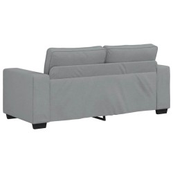 Canapé à 2 places gris clair 140 cm tissu 