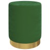 Tabouret de rangement rond Vert Velours 