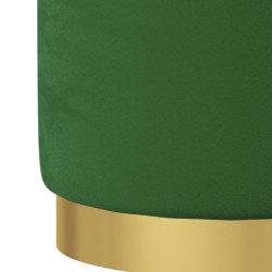 Tabouret de rangement rond Vert Velours 