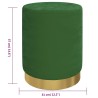 Tabouret de rangement rond Vert Velours 