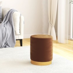 Tabouret de rangement rond Marron Velours 