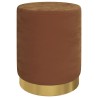 Tabouret de rangement rond Marron Velours 