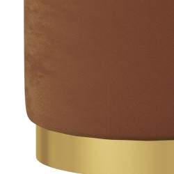 Tabouret de rangement rond Marron Velours 