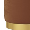 Tabouret de rangement rond Marron Velours 