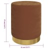 Tabouret de rangement rond Marron Velours 