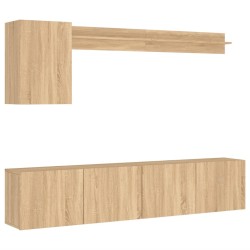 Unités murales TV 5 pcs chêne sonoma bois d'ingénierie 