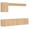 Unités murales TV 5 pcs chêne sonoma bois d'ingénierie 