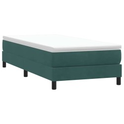 Sommier à lattes de lit et matelas vert foncé 80x220 cm velours 