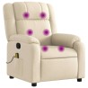 Fauteuil de massage inclinable Crème Tissu 