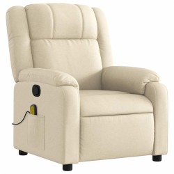 Fauteuil de massage inclinable Crème Tissu 
