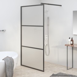 Paroi de douche 115x195 cm Verre ESG dépoli Noir 