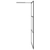 Paroi de douche 115x195 cm Verre ESG dépoli Noir 