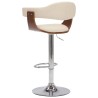 Tabourets de bar lot de 2 crème bois courbé et similicuir 