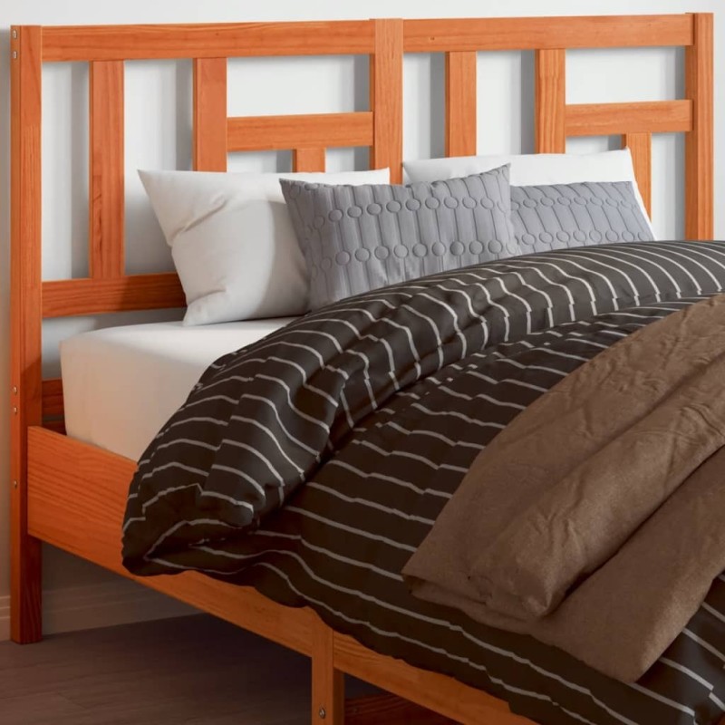 Tête de lit cire marron 160 cm bois massif de pin Tête de lit cire marron 160 cm bois massif de pin