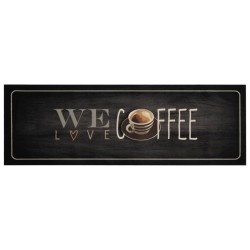 Tapis de cuisine lavable texte Coffee 60x180 cm velours 